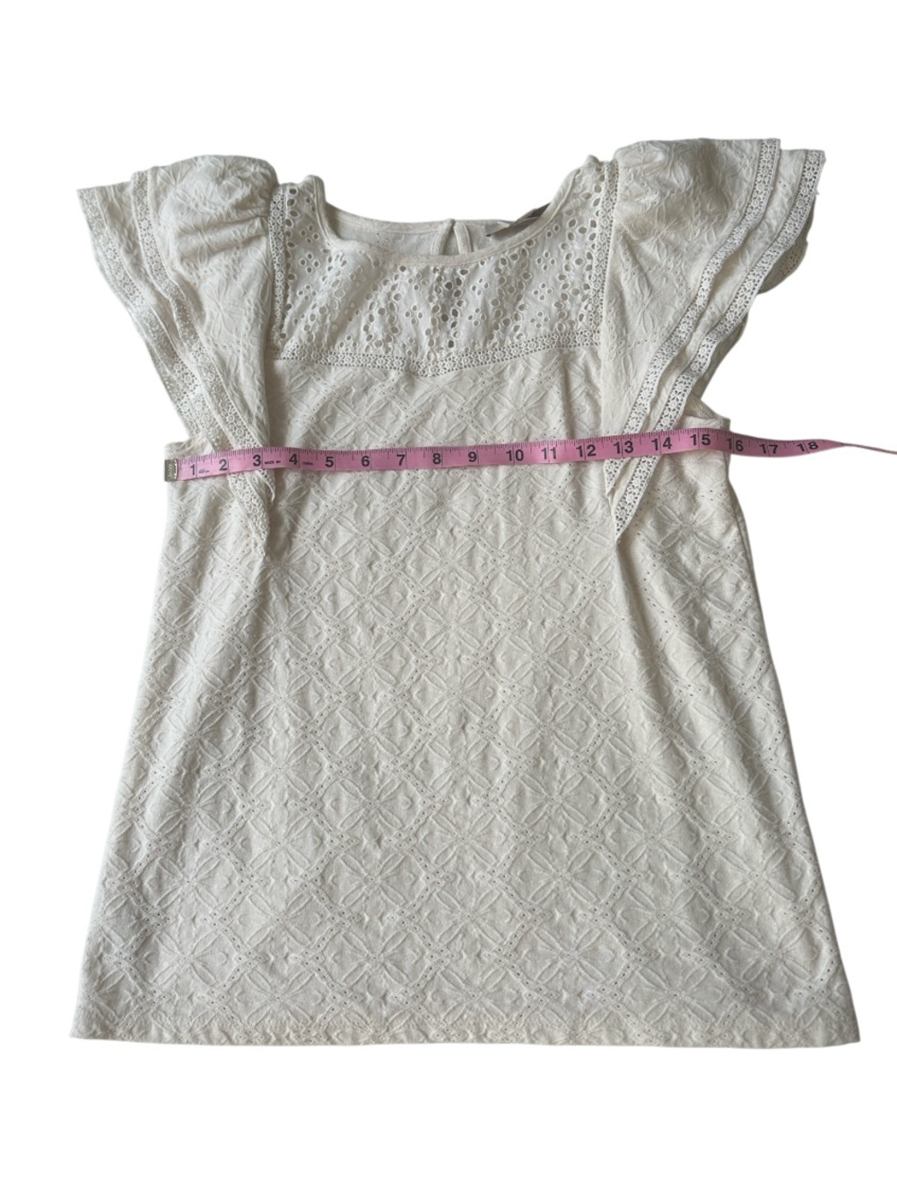 Loft Boho Eyelet Flutter Sleeve top - Picture 5 of 9